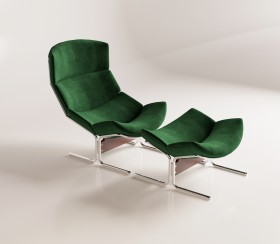 Fauteuil lounge luxe design velours vert